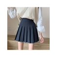 thumbnail image 2 of Girls Women High Waisted Plain Pleated Skirt Skater Tennis School Uniforms A-line Mini Skirt Lining Shorts, 2 of 3