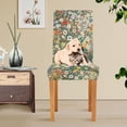 thumbnail image 4 of Yayeee 2 Pack Dining Chair Covers Stretch Parson Chairs Slipcovers Seat Protector, Beige Floral Garden, 4 of 6