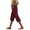 Wine, variant on Karymi Women Pants Fashion Straight-Leg Solid Short Loose Breathable Palazzo Trousers Lightweight Cotton Linen Fabric Skin-Friendly Pants String Trousers with Pockets
