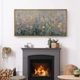 thumbnail image 3 of Large Framed Canvas Print Impressionist Wildflower MeadowWall Art Decorative Ready to Hang Painting for Living room Bedroom 60x30 inches Natural Frame, 3 of 7