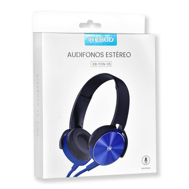 Audífonos KBOD FON i15 40mm Con Cable Azul Bodega Aurrera en línea