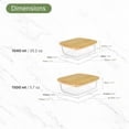 thumbnail image 4 of JS Gourmet 2 Pcs Glass Food Storage Containers with Bamboo Cutting Board airtight Lid (35oz and 51oz), 4 of 8