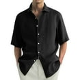 thumbnail image 2 of Yiaimeir Men's Vintage Button Down Bowling Shirts Short Sleeve Summer Beach Elegant Shirts For Men,Size M-4XL, 2 of 4