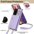 thumbnail image 5 of Phone Case for Samsung Galaxy Note 20 Ultra 5G Wallet Cover with Screen Protector Ring Stand Card Holder Crossbody Strap Cell Note20 Plus Notes 20Ultra Note20+ U + 20+ Twenty Not S20 Women Girl Purple, 5 of 13