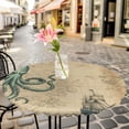 thumbnail image 6 of Nautical Octopus Round Tablecloth for 45-54 Inch Tables,Fitted Table Cover with Elastic Edge,Medieval Retro Map Sailboat Brown Waterproof Outdoor Table Cloth Protector for Patio Garden Dinner Picnic, 6 of 9