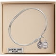 thumbnail image 3 of 7 inch Oval Eye Hook Bangle Bracelet w/ St. Christopher/Nat'l Guard in Sterling Silver, 3 of 3