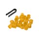 thumbnail image 1 of 20 Piezas de Tuercas de Rueda con Clip, Tornillos de Neumático, Cubierta de Tapón de Polvo, Protección de Tuercas de Plástico Amarillo de 21 mm, 1 of 7