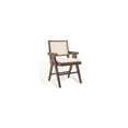 thumbnail image 5 of SAFAVIEH Couture Colette Contemporay Linen Solid Dining Armchair, Walnut/Natural, 5 of 5