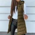 thumbnail image 3 of zbxnLI Women's Long Puffer Vests Lightweight Zip up Sleeveless Jacket Hooded Winter Coats with Pockets, 3 of 9