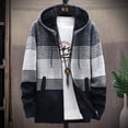 thumbnail image 3 of Cárdigan informal de otoño e invierno para hombre, suéter con cremallera, chaqueta gruesa de terciopelo, chaqueta de punto con capucha para hombre, moda, 3 of 5