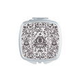 thumbnail image 1 of baroque modern repeat pattern mirror portable compact pocket makeup double sided glass, 1 of 3