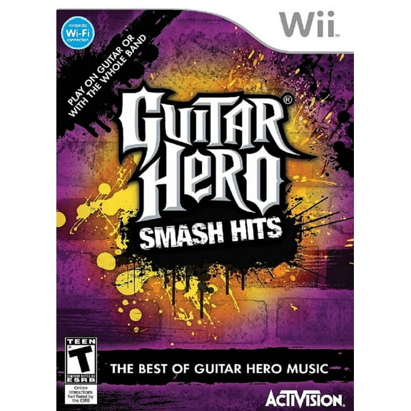 Restored Guitar Hero Smash Hits (Nintendo Wii, 2009) Rhythm Game (Refurbished)