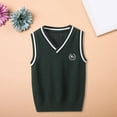 thumbnail image 2 of Ruyang Knit Sweaters Waistcoat for Boys Girls Preppy Knitted Sweaters Vest Fall Winter Warm Sleeveless School Jackets, 2 of 8