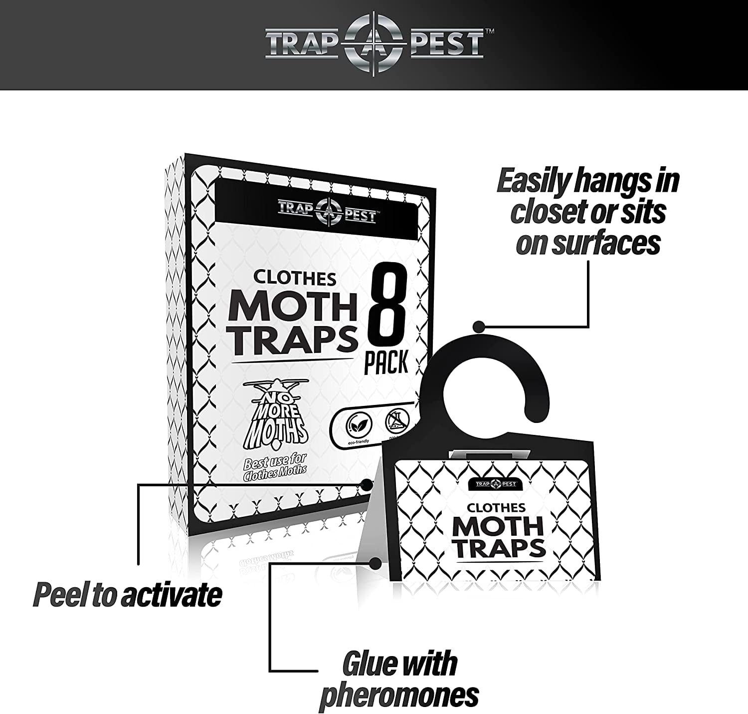 Moth Traps for House 4-Pack, Moth Traps Clothes, Clothes Moth Trap,  Clothing Moth Traps, Moth Indoor, Moth Treatment & Prevention with  Pheromones