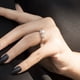 thumbnail image 5 of JeenMata Anillo de Compromiso con Diseño de Solitario con Hojas de Rama de Moissanita de Talla Brillante Redonda de 0,50 Quilates en Baño de Oro Blanco de 18 K sobre Plata, 5 of 6