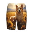 thumbnail image 2 of Lsque Pastoral Sunflower Corgi Mens Sleep Pajama Shorts,Short Pajama Pants, Cotton Ultra-Soft Knit-4X-Large, 2 of 9