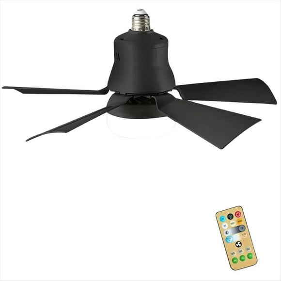 Lámpara LED de viento potente con de colores silenciosa, luces con control remoto, ventilador de techo popular E27, luz de alta velocidad, color negro.