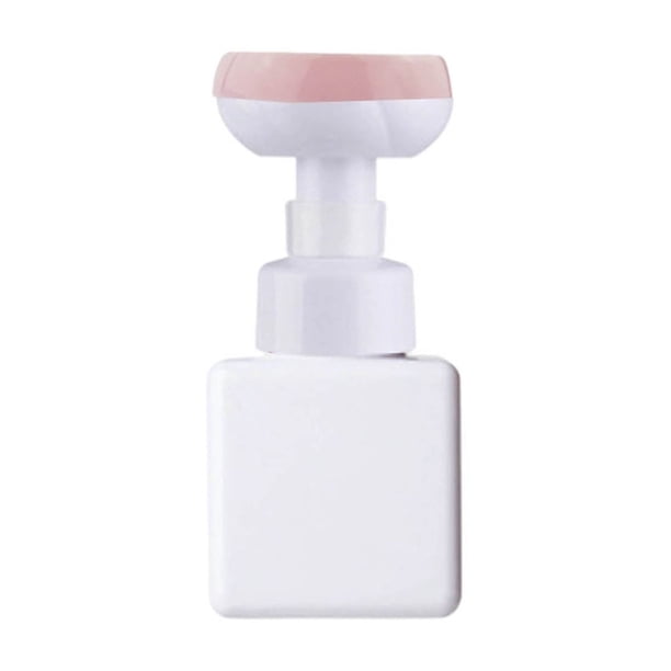 Botella dispensadora de jabón espumoso floral para lavado de manos y limpieza facial. Envase vacío recargable.