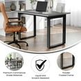thumbnail image 4 of BizChair Commercial 48x30 Conference Table with 1" Thick Double Sided Laminate Table Top with PVC Edging and Heavy Duty U-Frame Steel Base, Gray Oak, 4 of 11
