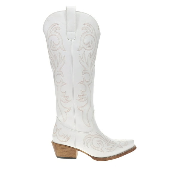 Roper Womens Ryder Embroidered Snip Toe Pull On Cowboy  Tall Boots
