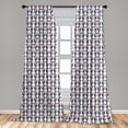 thumbnail image 5 of Ambesonne Teal Curtains, Ottoman Style Floral Art, Pair of 28"x84", Red Teal, 5 of 5