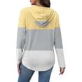thumbnail image 3 of Cilsoka Womens Button Up Sweatshirts Hooded Striped Print Long Sleeve Drawstring Hoodies Casual Pullover, 3 of 5
