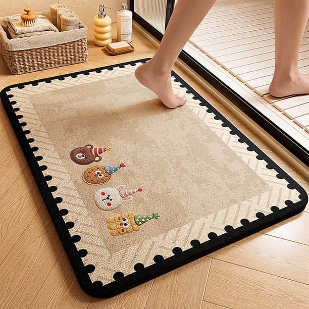 Alfombra absorbente de forma especial de 40x60 cm, antideslizante y lavable para entrada, pasillo, sala de estar y baño.