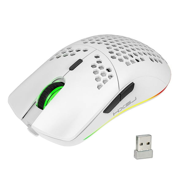 Wireless Gaming Mouse, Computer Mice USB Wireless Mouse with Honeycomb Shell, Ergonomic RGB Optical Gaming Mouse for Laptop PC Mac