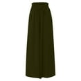 thumbnail image 5 of Brnmxoke Women's Chiffon Dress Beach Wide Leg Palazzo Pants Elastic Waist Trouser Culottes Flowy Pleated Loose Dressy Casual Long Pants 2025 Army Green,XXL, 5 of 6