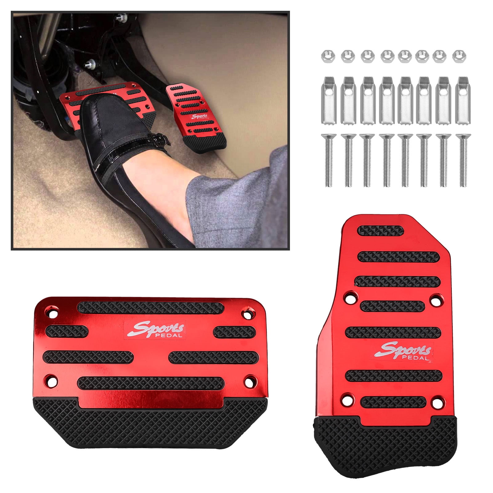 Brake Pad Cover Foot Pedals, TSV Aluminum Brake Pedal and Gas Throttle