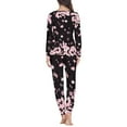 thumbnail image 3 of Renewold Softest Sleepwear for Women Pajama Set 2-Pack Petite Nightwear,Size 4XL Fall Winter Outfits Lightweight PJ Sweatpants with Tow Big Pockets,Cherry Blossom Graphic, 3 of 4