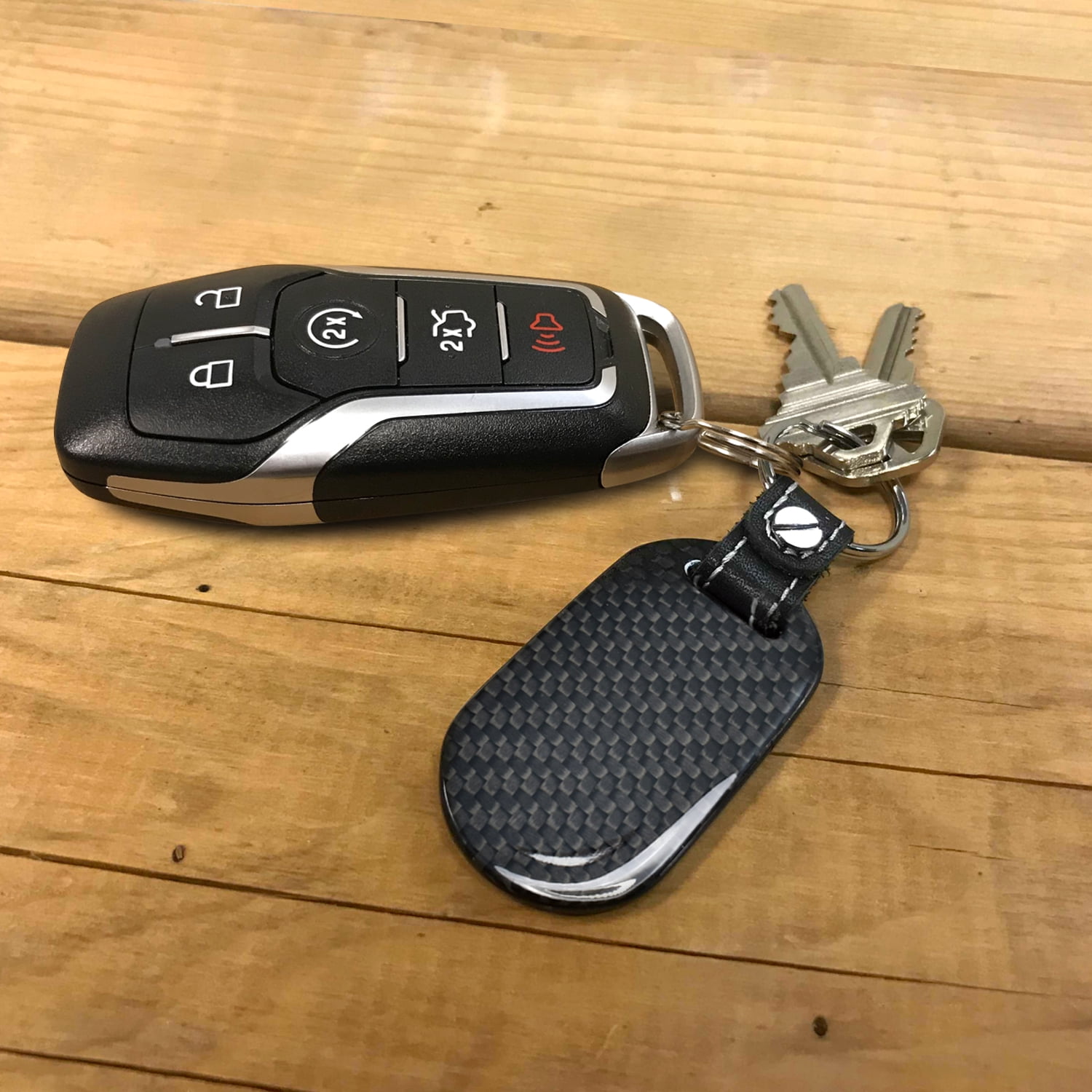 RAM Power Wagon 100% Real Carbon Fiber 3 mm Thick Tag Style Key Chain Keychain