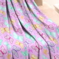 thumbnail image 3 of Pink Butterfly Pattern Blanket,Comfortable Soft Flannel Throw Blanket,All Season,Warm Lightweight Blankets for Sofa Bed Couch Living Room Chair,30"x40", 3 of 4