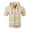 Khaki, variant on ZenCart Men's Linen Hooded Shirt Solid Color Short Sleeve Shirt Loose Fit Button Down Summer Casual Top for Beach Daily Wear Office Travel