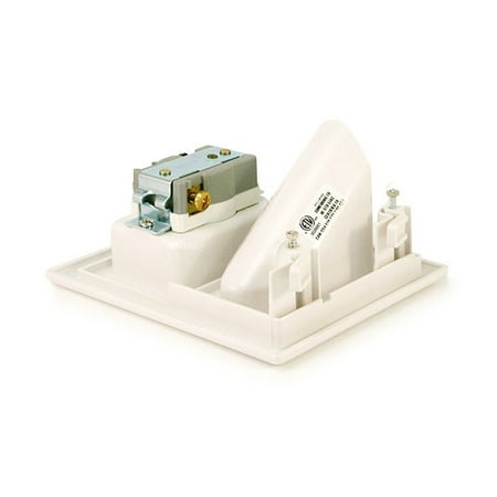 DataComm Electronics - Cable Organizer Wall Plate with Power Outlet - White