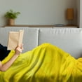 thumbnail image 3 of Yellow Soft Flannel Fleece Blanket, Contemporary Art Inspirations in Yellow Toned Geometrical Rhombus Arrangement, Cozy Plush for Indoor and Outdoor Use, 60" x 80", Yellow Marigold, by Ambesonne, 3 of 5
