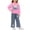 Hot Pink, variant on Cethrio Girls Cotton Outfit Sets, Printed Long Sleeve 2 Piece Casual Girls' Clothing Sets Purple Size 5T