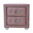 thumbnail image 1 of Mesa de noche Acme tapizada rosa 43x43x43 cm 2 cajones, 1 of 6