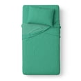 thumbnail image 3 of Mainstays Kids 100% Cotton Percale Bed Sheet Set, Twin, Green Grid, 3 Pieces, 3 of 7