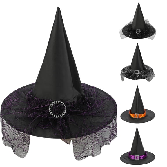 HNMKIU Kids Cowboy Hat Witch Hat for Halloween Party Dress Up Role Play Prop Pointed Hat for Children