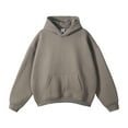 thumbnail image 3 of XIAONU Mens Hoodies Solid Color Drawstring-Free Pocket Hoodie Long Sleeve Casual Loose Pullover Hooded Sweatshirt, 3 of 7