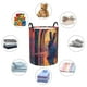 thumbnail image 4 of Balery Neon Rabbit In Archway Cesta de ropa redonda con asas, impermeable, independiente, para ropa, juguetes, dormitorio y familia-Small, 4 of 6