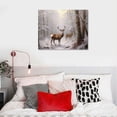 thumbnail image 4 of ARISTURING  Winter Landscape Canvas Print Wall Art - Mystic Forest Mountain Landscape with Deer Nature Wilderness Poster, Modern Art Rustic Scenic for Living Room, Bedroom, Office, 4 of 4