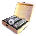 thumbnail image 1 of Caja De Almacenamiento De Monedas De 30 Uds. Contenedor De Caja De Colección De Monedas Conmemorativa De Madera Antioxidante Ajustable Con Almohadilla De Ajuste Monstrate HA015571-00, 1 of 7