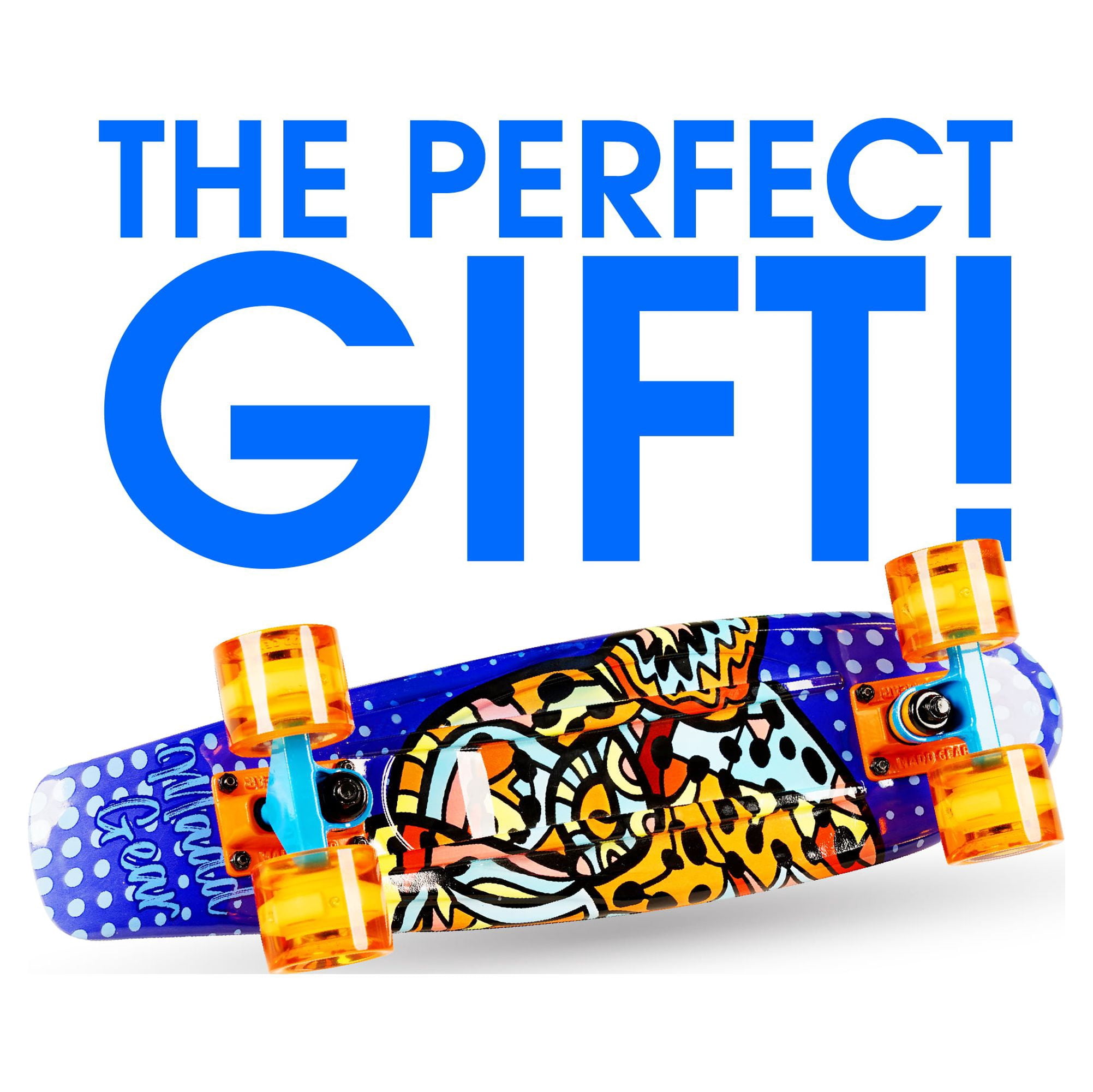 Madd Gear 22" Retro Beginner Skateboard Mini Cruiser- 62 mm Wheels Beginner Penny Style Board