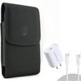 thumbnail image 1 of For Google Pixel 6a - 18W PD Home Charger w Case Belt Clip, Fast Type-C 10ft Long Cable Quick, Leather Holster Cover for Google Pixel 6a Phones, 1 of 12