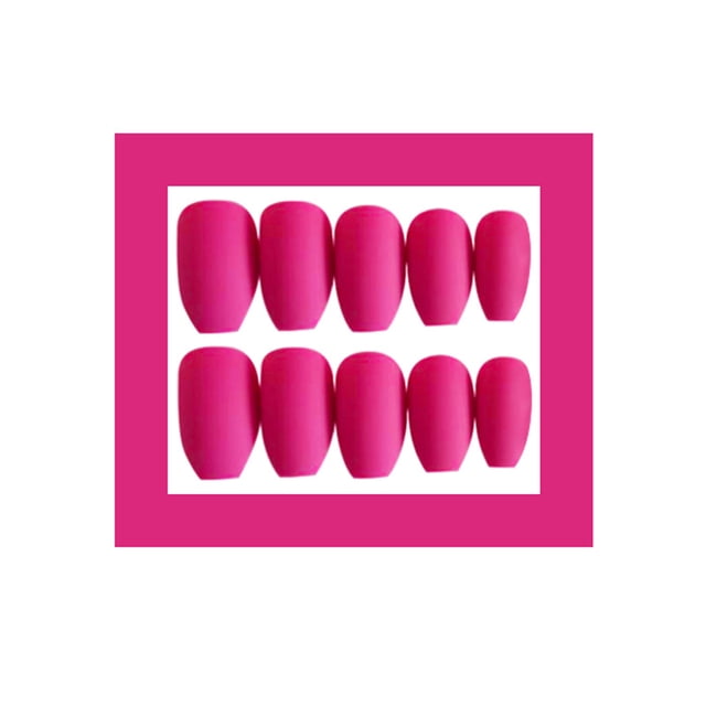 24Pcs Ballerina Pure Color Matte Coffin Nails Full Cover Medium False Gel Frosted Press On Nails Artificial Nails Art Tips Sets