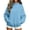 A Light Blue, variant on Womens Dressy Casual Blouses Tops Women Casual Loose Stand Collar Long Sleeve Pullover Solid Blouse Sweatshirt Tops With Pocket Black M