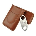 thumbnail image 2 of Portable Cattlehide Leather Holder Hold 3 Storage Case Tube with, 2 of 8