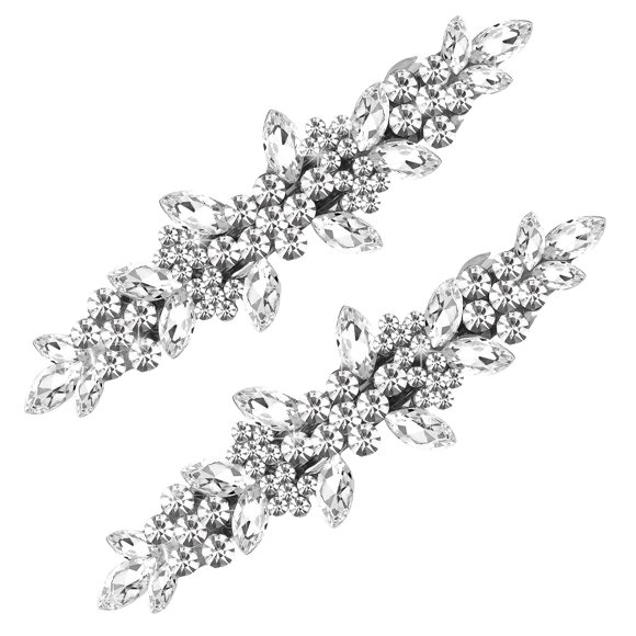 Joez Maravillosos pasadores para el pelo con diamantes de imitación para novia, 2 unidades, clips para el pelo de cristal brillante, pasadores de diamantes, accesorios decorativos para el pelo para mu